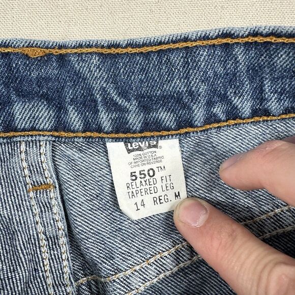 Vintage 90s Levi’s 550 Jeans Women’s 14 Regular Blue Denim Relaxed Tapered Leg - Picture 10 of 16
